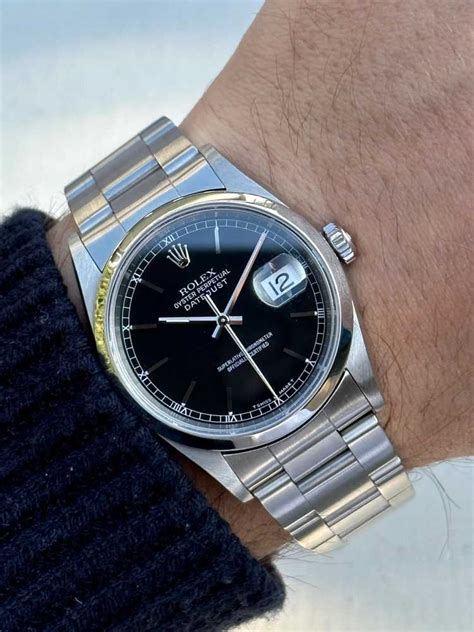 rolex datejust 16200 black dial|Rolex 16200 production years.